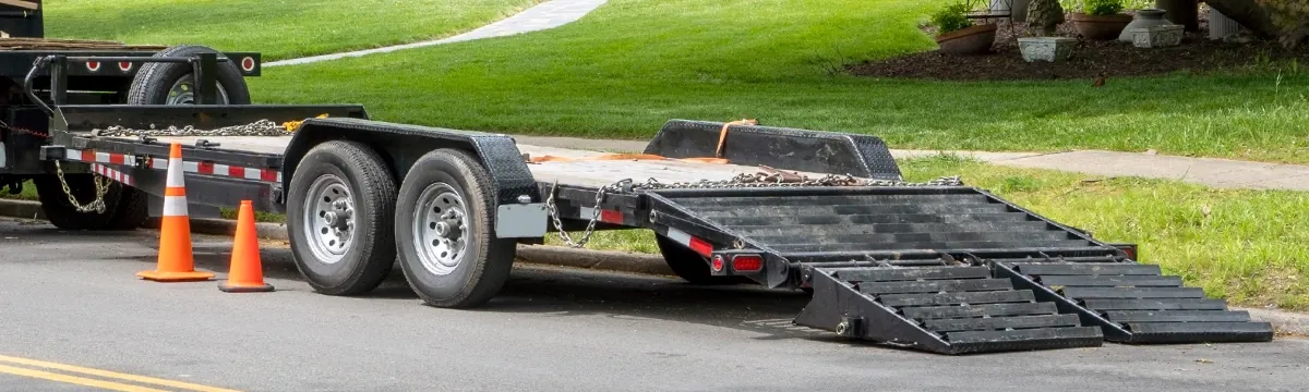 Trailer being hauled for general hauling services in Florida